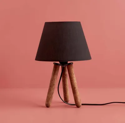 Image de Opviq, AYD-3421, lampe de table, 100 % tissu, noir, 22 x 22 x 32 cm