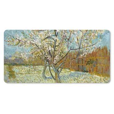 Produktbild von MuchoWow® Schreibtischunterlage Blühender Pfirsichbaum - Vincent van Gogh 80x40 cm - XXL Mauspad - Gaming Mauspad