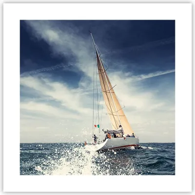 Produktbild von Poster - Poster ohne Rahmen - Segeln Yacht Reise - 40x40 cm - Wand Bild - Wanddeko - Wandbilder - Kunstposter - Wandposter - Bilder - Kunstdruck - Wanddekoration - Wandbild - P2XAC40x40-2797