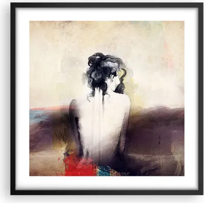 Produktbild von Gerahmtes Poster - Schwarzer Rahmen - Frau handeln nackt - 50x50 cm - Wand Bild - Wanddeko - Wandbilder - Kunstposter - Wandposter - Bilderrahmen - Bilder - Kunstdruck - Wandbild - P2BAC50x50-3657