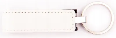Produktbild von MemoRabbit Leder USB-Stick Schlüsselanhänger Weiß 512MB