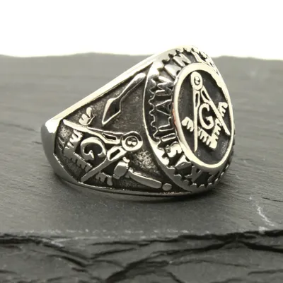 Produktbild von Ring Silber aus Edelstahl - FREEMASORNY 58