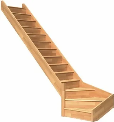 Produktbild von Pertura Wangentreppe Elenie Buche Leimholz Lackiert Mit Setzstufen Seitenwange buche 1/4-gewendelt unten links 83,5 cm 1