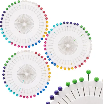 Produktbild von 120x Stecknadeln Perlkopfnadel Nähnadel Buntkopfstecknadeln Dekonadeln Nadel Set