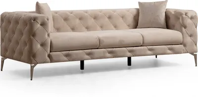 Produktbild von Hanah Home, Como - Ecru, Klassische Sofas, 3-Sitzer-Sofa, Ecru, Polyester, 237 x 70 x 90 x  cm