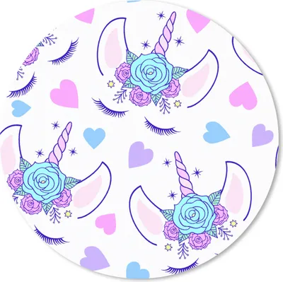 Produktbild von MuchoWow® Mauspad Mousepad Mädchen - Einhorn - Blumen - Muster - Mädchen - Kinder - Kinder 30x30 cm - Mousepads - Maus Mat - Pad - Mausunterlage - Tischunterlage - Schreibtischmatten