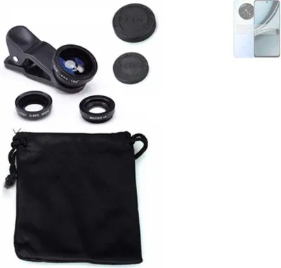 Produktbild von K-S-Trade Smartphone Kamera Linsen Set Kompatibel mit Realme Narzo 70 5G 3in1 Clip-On Kamera Adapter Macro Weitwinkel FishEye Fischauge Objektiv Linse
