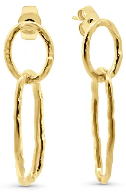Produktbild von CO88 Kollektion 8CE-70664 Damen-Ohrringe mit Ringelementen – Goldfarbenes Edelstahl – Geschenk für sie