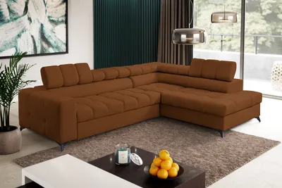 Produktbild von FurMeb24 - Ecksofa AMBER - RECHTE SEITE , Sofa mit  Bettk€sten und Schlaffunktion - VENA 02