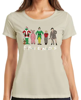 Productafbeelding van Vrienden, kerstfilms, cartoon - Kerst, kerstmis, dames T-shirt, natuur, maat S