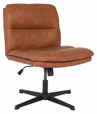 Produktbild von HOME DELUXE Retro-Drehstuhl LUYA – Braun/Cognac | Höhenverstellbarer Schreibtischstuhl im Vintage-Design