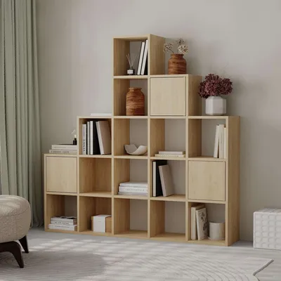 Immagine prodotto di Skye Decor, Paleo - Sapphire, Oak, Sapphire, libreria, 150,8 x 150,8 x 28 cm, 100% PANNELLI DI PARTICELLE RIVESTITI IN MELAMMINA