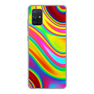 Produktbild von MuchoWow® Handyhülle Schutzhülle Hülle für Samsung Galaxy A71 Kunst - Wellen - Farben - Psychedelisch Silikon Softcase Handy Hülle - Kartenbesitzer