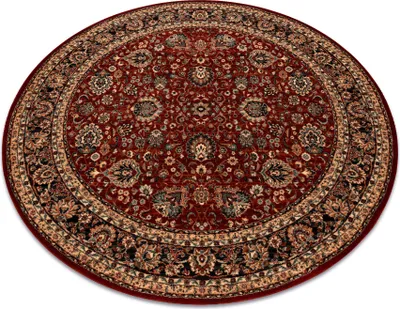 Zdjęcie produktu dla Dywan wełniany KASHQAI 4362 300 koło ornament bordo / czarny czerwony koło 160 cm