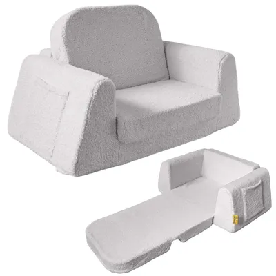 Immagine prodotto di Panca-letto pieghevole per bambini, 2-in-1, color grigio