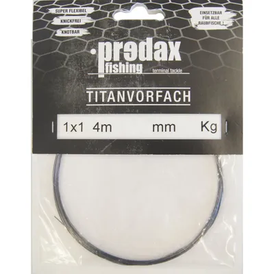 Produktbild von Predax Titanvorfach 1x1 schwarz 9kg 0,30mm - 4m Vorfachschnur