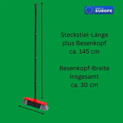 Obrázek produktu pro Novaliv SADA 2 plastových košťat 30 cm FINE ARTIFICIAL BRISTLE koště červené koště s násadou zástrčková násada stabilní koště se závitem pro násady 22 mm pavučinové koště koště Magic Broom