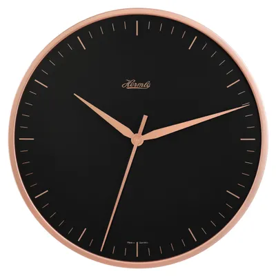 Produktbild von Hermle 30918-V52100 Wanduhr Aria Bahnhofsuhr - Ø 400 roségoldfarbener Reif mit anthrazit Zifferblatt roségoldfarben bedruckt