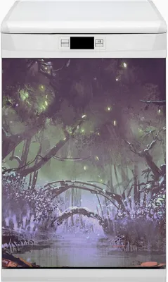 Obrázok produktu pre Umývateľná magnetická podložka do umývačky riadu 45x80 cm Kuchynská dekoratívna podložka - Dark Forest