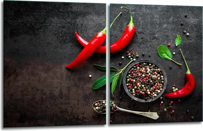 Obrázok produktu pre Krycie dosky na sporák 2x40x52 sklokeramická varná doska 2-dielny sklenený splashback Chilli