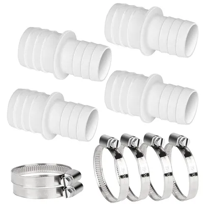 Productafbeelding van Slangconnector set, 4 stuks, 32 mm naar 38 mm, met 8 roestvrijstalen slangklemmen