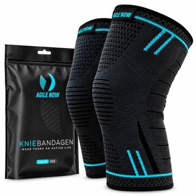 Produktbild von AGILE NOW Kniebandage, Blau, Größe L, KI-generiertes Bild