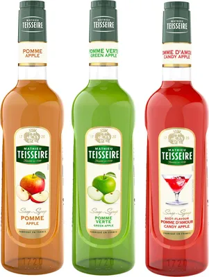 Image de Apfelsirups TEISSEIRE - Pomme, Pomme verte, Pomme d'amour - 3x70cl