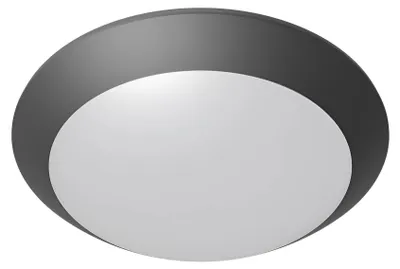 Produktbild von Braytron Außen Deckenleuchte in Anthrazit IP65 Ø265mm – E27 Fassung max.23W – Runde Feuchtraumlampe mit Bewegungsmelder