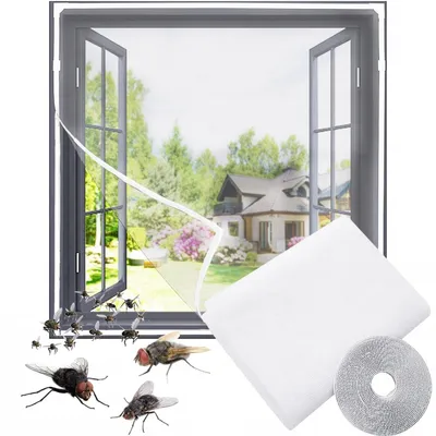 Produktbild von Weißes Insekten-Fenstergitter mit Klettverschluss, 130x150cm