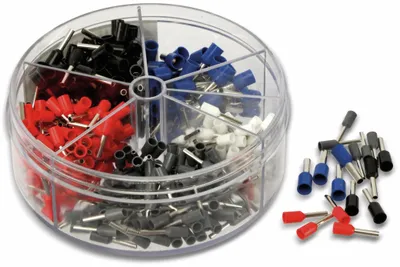 Produktbild von Sortiment Aderendhülsen 0,5 mm² - 2,5 mm², 400 Stück, in Kunststoffbox