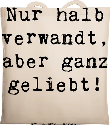 Produktbild von Mr. & Mrs. Panda Shopping Tasche Spruch Halbbruder Liebe - Transparent - Geschenk, Verwandte, herzerwärmende Sprüche, Geschwister, Jutebeutel, Zusammenhalt, Tote Bag
