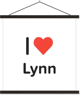 Produktbild von MuchoWow® Textilposter Ich liebe - Lynn - Mädchen 90x90 cm mit schwarzem Rahmen - Magnetisches