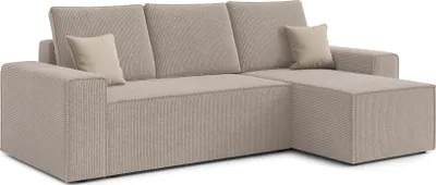 DOMO-HOME Rohová sedačka s funkciou spania PONTE - Odolná rohová sedačka 245x150 cm | Ideálna do klasických aj moderných obývacích izieb | Pohodlná sedačka vysokej kvality | Farba sivá | Pravá