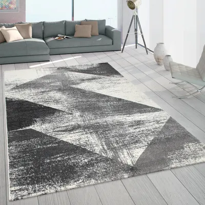 Immagine prodotto di Tappeto soggiorno a pelo corto vintage pastello motivo astratto moderno grigio crema dimensioni 200x290 cm