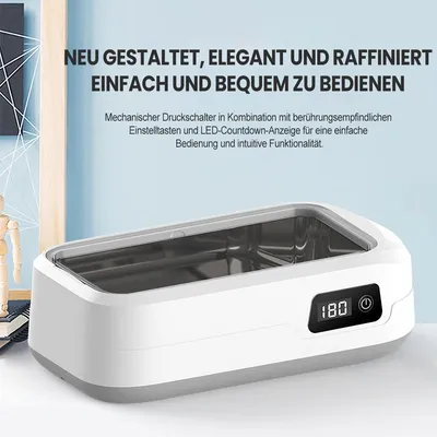 Produktbild von Ultraschallreinigungsmaschine 640ml, Tiefenreinigung, 4 Stufen, 49kHz, Timer, für Brillen & Schmuck