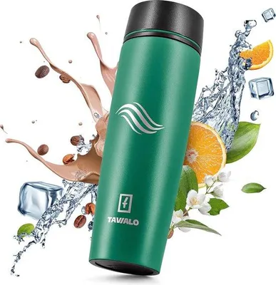 Immagine prodotto di Tazza da viaggio da 460 ml, colore moka verde opaco e acciaio inossidabile, set di tazze termiche.