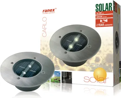 Immagine prodotto di Faretto solare da pavimento 2 LED rotondo