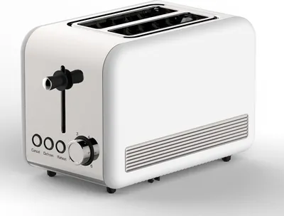 Produktbild von Toaster Retro 2-Scheiben Toaster Toastautomat 850 Watt Weiß/Silber
