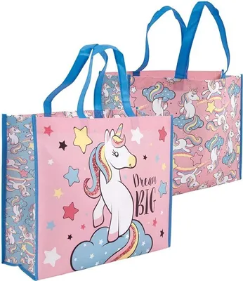 Produktbild von ZASKA Einhorn Einkaufstasche Tasche Tragetasche 31 x 35 x 13 cm Unicorn DREAM BIG