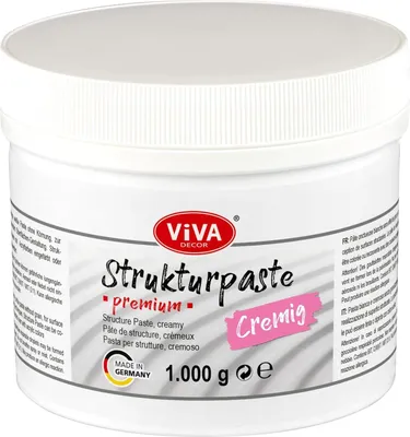 Produktbild von ViVA DECOR Strukturpaste PREMIUM cremig weiß 1.000 g Künstlerqualität