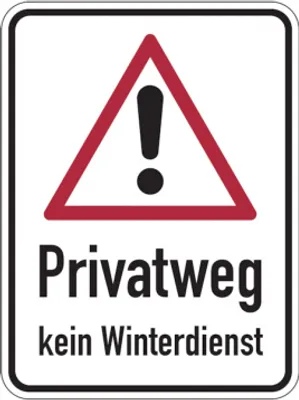 Produktbild von Dreifke® Hinweisschild, Privatweg kein Winterdienst, Aluminium, 400 x 300 mm,...