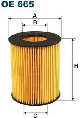 Produktbild von FILTRON Ölfilter OE 665, Höhe 73mm, Außendurchmesser 62,5mm, Innendurchmesser 29,5mm