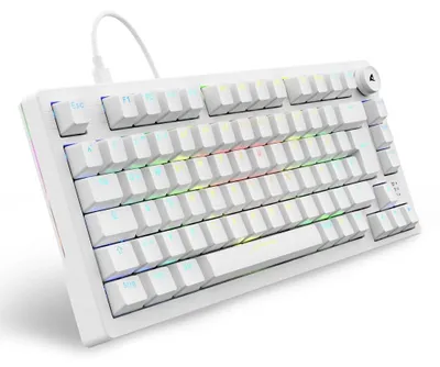Productafbeelding van Skiller SGK25 RGB Gaming Toetsenbord, 75% layout, Hot Swap, Huano RED switches, voorgeoliede schakelaars, wit