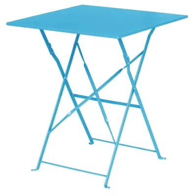 Klappbarer quadratischer Tisch, seeblau, Stahl, 71x60x60 cm