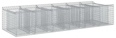 Image de vidaXL Jardinière surélevée en gabions, 2 pièces, 300 x 100 x 60 cm, acier galvanisé