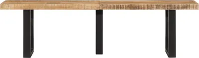 Image de vidaXL Banc 160 cm Bois de manguier rugueux et acier