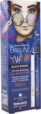 Produktbild von BeautyLash Full Brow Tinting Pen Two Go, Braun, Black Brown, Frauen, Gel 1 (Black Brown): Aqua, Alcohol denat., Safflower Flower/(Achillea Millefolium/Calendula..., Österreich, Die Anwendung ist einfach und dauert nur wenige Minuten. Zuerst die Augenbrauen gründlich...