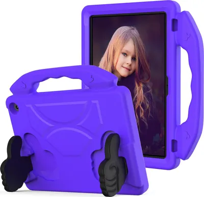 Produktbild von Kinder Schutzhülle für Amazon Fire HD 10 (13th/11th Gen, 2023/2021), Leicht EVA-Schaum mit Griff Ständer Hülle Lila