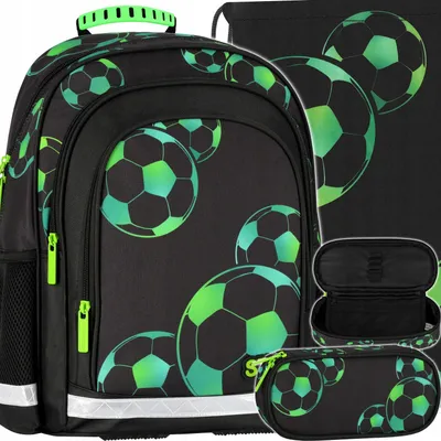 Produktbild von Starpak Schulrucksack Set Jungen Football mit Federmäppchen und Beutel