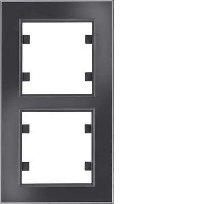 Produktbild von HAGER lumina passion Zweifachrahmen vertikal Glas schwarz WL9121